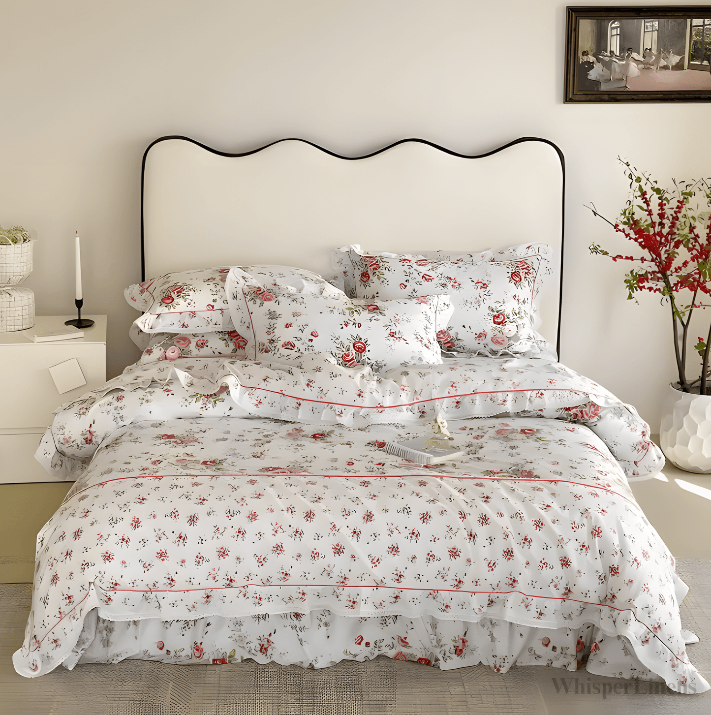 Floral Ruffled Bedding Set - WhisperLinens