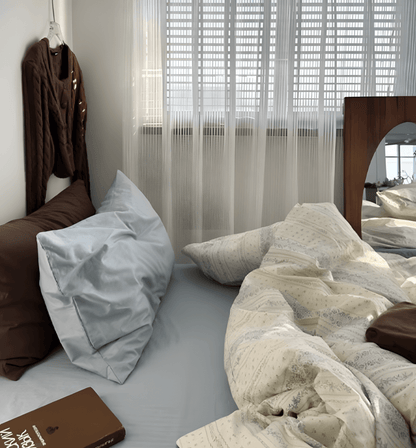 Floral Serene Stripes Bedding Set - WhisperLinens