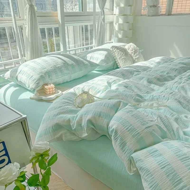 Fresh Stripe Breeze Bedding Set - WhisperLinens
