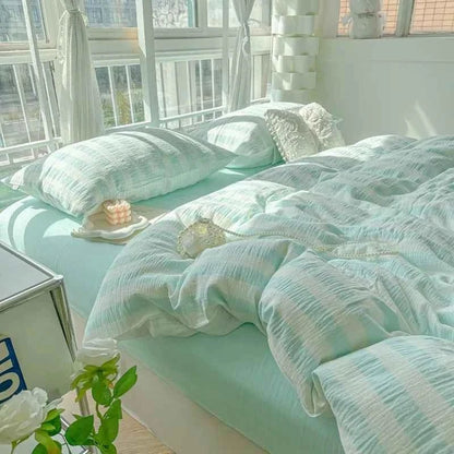 Fresh Stripe Breeze Bedding Set - WhisperLinens