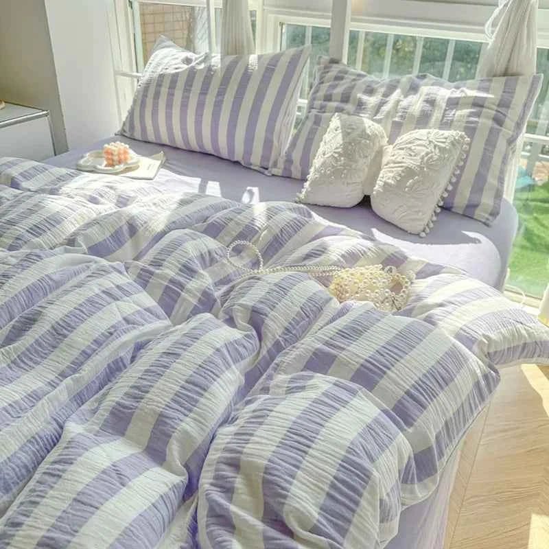 Lilac Stripe Bedding Set