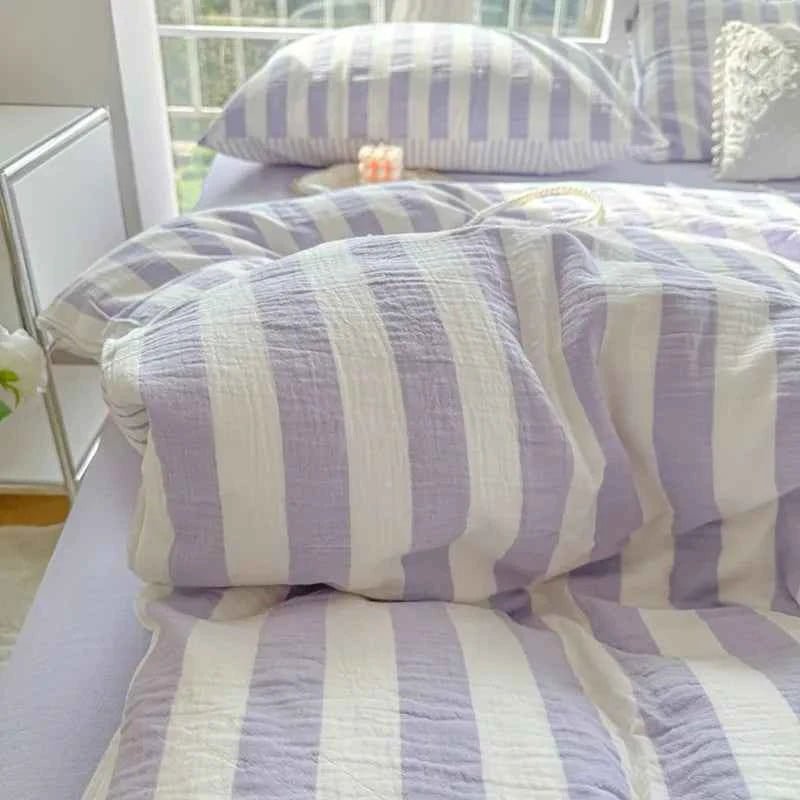 Lilac Stripe Bedding Set