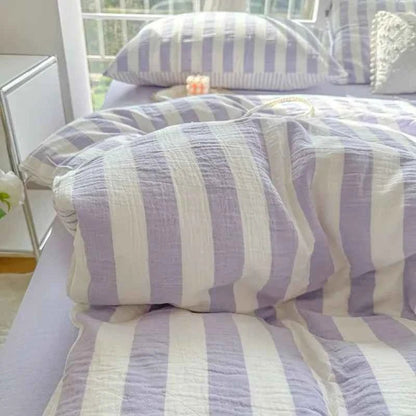 Lilac Stripe Bedding Set