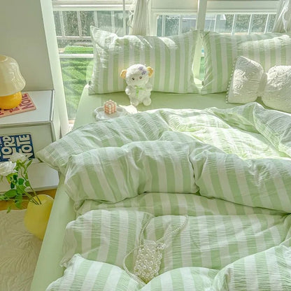 Fresh Stripe Breeze Bedding Set - WhisperLinens