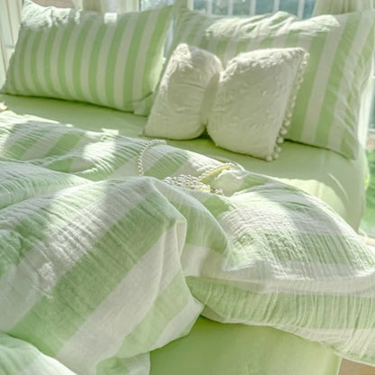 Fresh Stripe Breeze Bedding Set - WhisperLinens