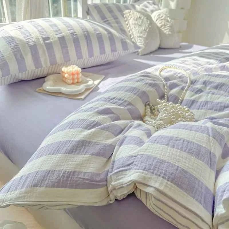 Lilac Stripe Bedding Set