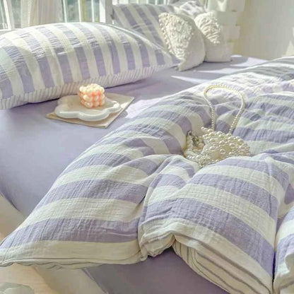 Lilac Stripe Bedding Set