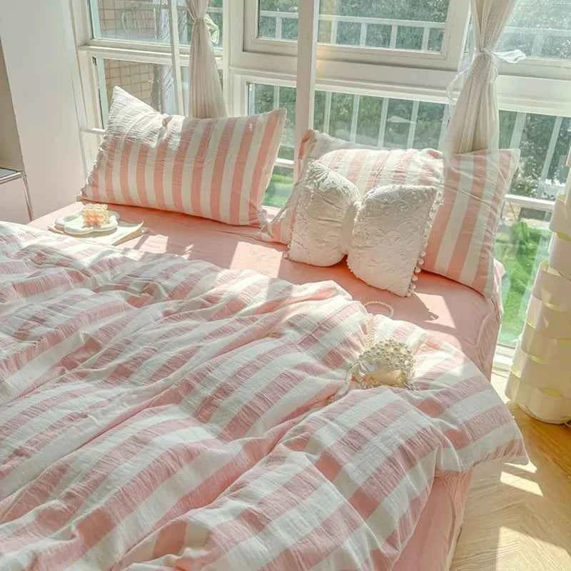 Fresh Stripe Breeze Bedding Set - WhisperLinens