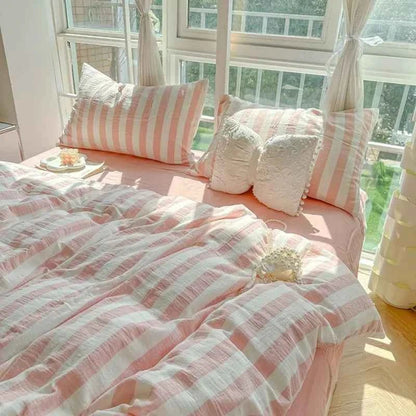 Fresh Stripe Breeze Bedding Set - WhisperLinens