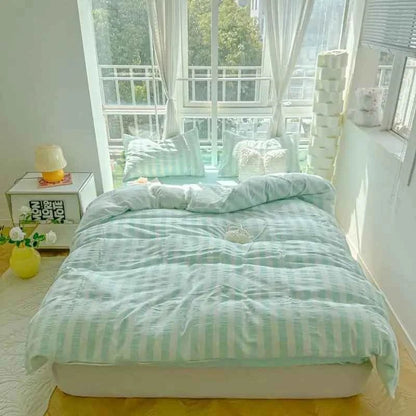 Fresh Stripe Breeze Bedding Set - WhisperLinens