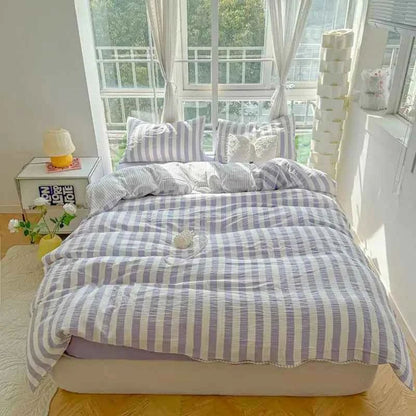 Lilac Stripe Bedding Set