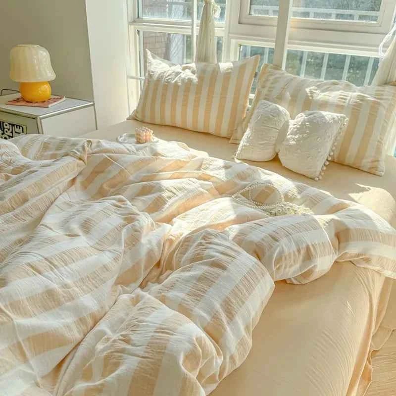 Fresh Stripe Breeze Bedding Set - WhisperLinens