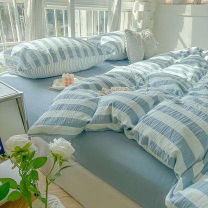 Fresh Stripe Breeze Bedding Set - WhisperLinens