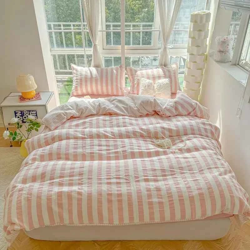 Fresh Stripe Breeze Bedding Set - WhisperLinens