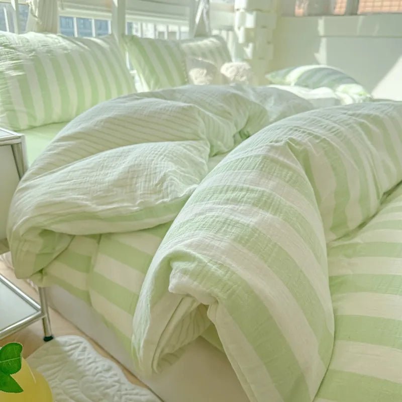 Fresh Stripe Breeze Bedding Set - WhisperLinens