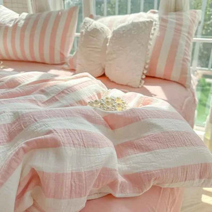 Fresh Stripe Breeze Bedding Set - WhisperLinens