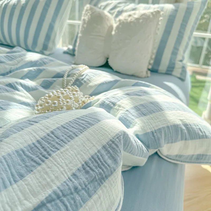 Fresh Stripe Breeze Bedding Set - WhisperLinens