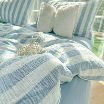 Fresh Stripe Breeze Bedding Set - WhisperLinens