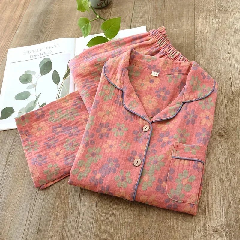 Ginkgo Garden Cotton Pajama Set - WhisperLinens