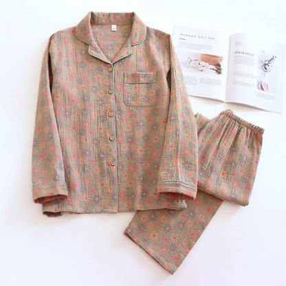 Ginkgo Garden Cotton Pajama Set - WhisperLinens