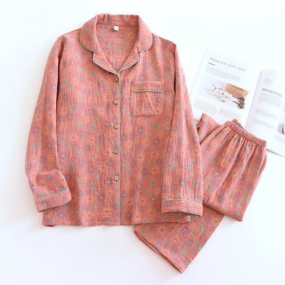 Ginkgo Garden Cotton Pajama Set - WhisperLinens