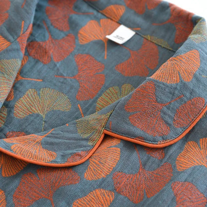 Ginkgo Garden Cotton Pajama Set - WhisperLinens