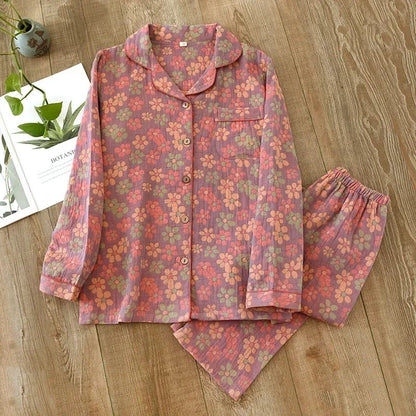 Ginkgo Garden Cotton Pajama Set - WhisperLinens