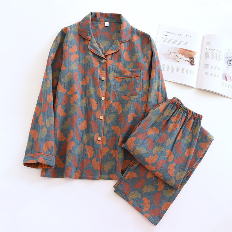 Ginkgo Garden Cotton Pajama Set - WhisperLinens