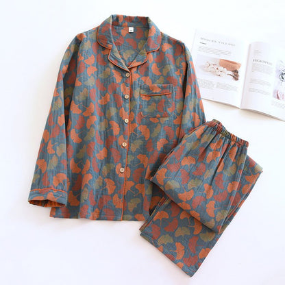 Ginkgo Garden Cotton Pajama Set - WhisperLinens