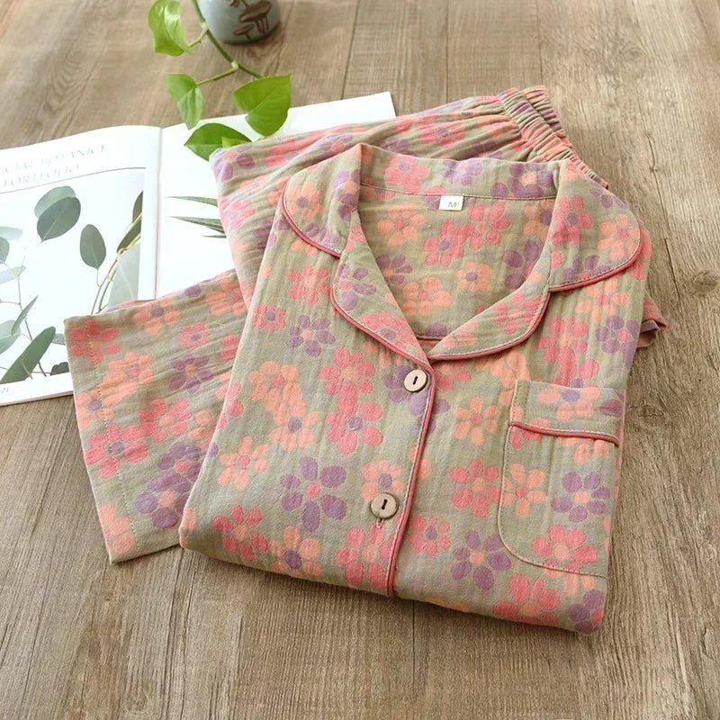 Ginkgo Garden Cotton Pajama Set - WhisperLinens