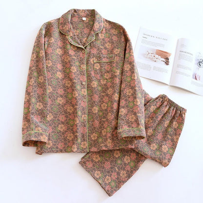 Ginkgo Garden Cotton Pajama Set - WhisperLinens