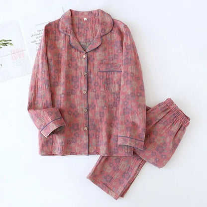 Ginkgo Garden Cotton Pajama Set - WhisperLinens