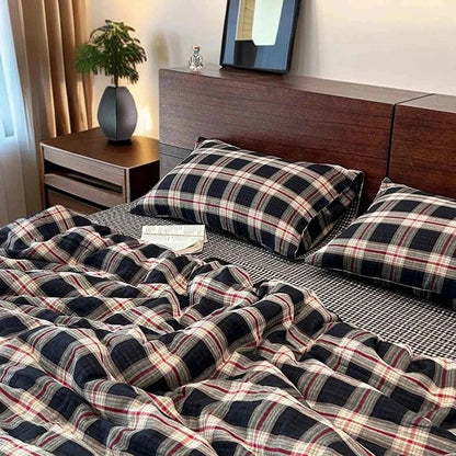 Heritage Plaid Cotton Bedding Set - WhisperLinens