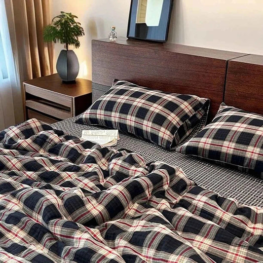 Heritage Plaid Cotton Bedding Set - WhisperLinens