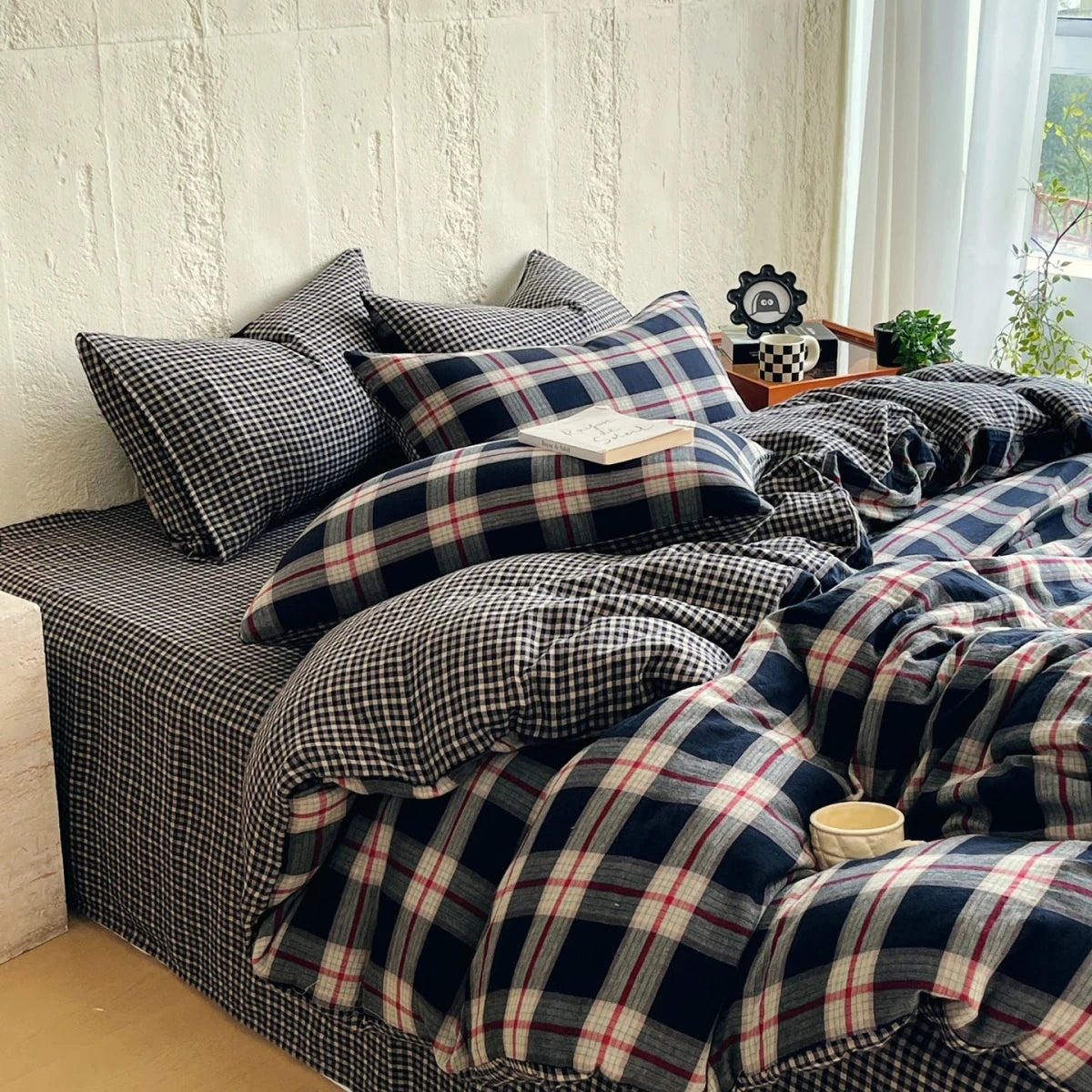 Heritage Plaid Cotton Bedding Set - WhisperLinens