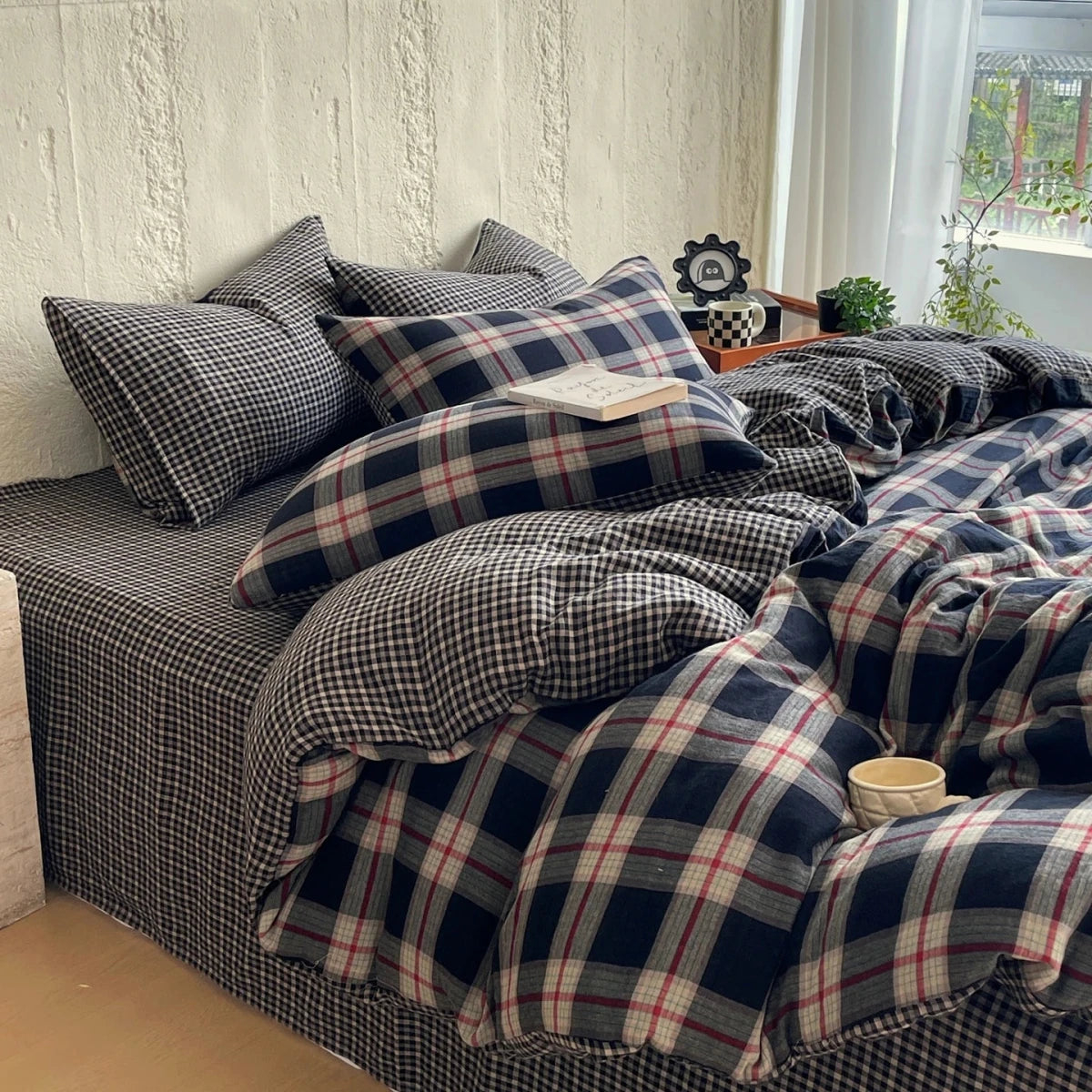 Heritage Plaid Cotton Bedding Set - WhisperLinens