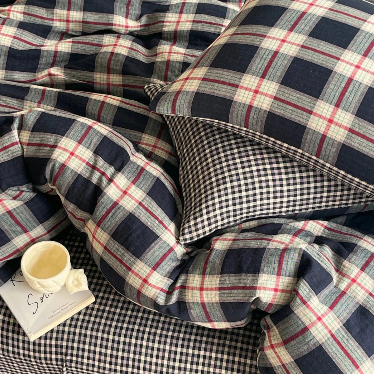 Heritage Plaid Cotton Bedding Set - WhisperLinens