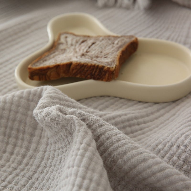 Willow Muslin Gauze Throw Blanket - Silver Gray - WhisperLinens