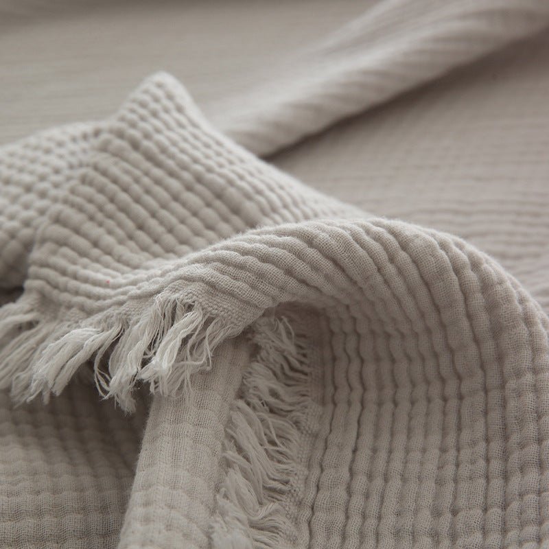 Willow Muslin Gauze Throw Blanket - Silver Gray - WhisperLinens