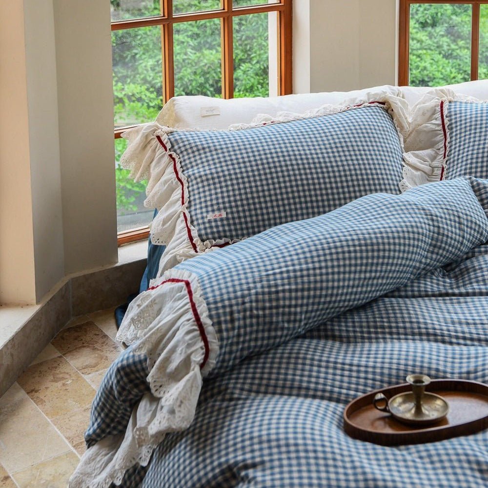 Linden Ruffle Trim Cotton Bedding Set - WhisperLinens