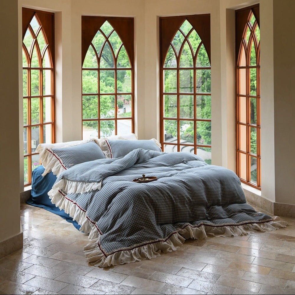 Linden Ruffle Trim Cotton Bedding Set - WhisperLinens