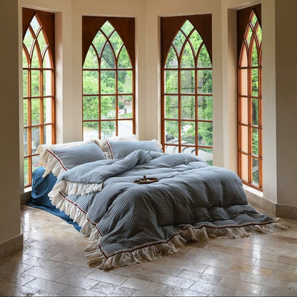 Linden Ruffle Trim Cotton Bedding Set - WhisperLinens