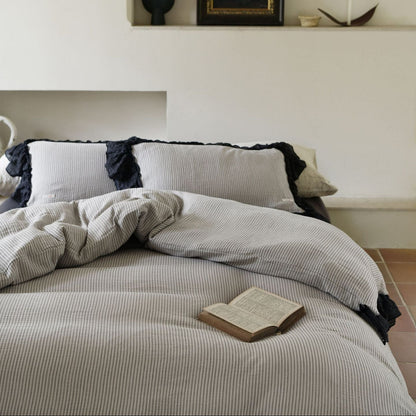 Linden Ruffle Trim Cotton Bedding Set - WhisperLinens