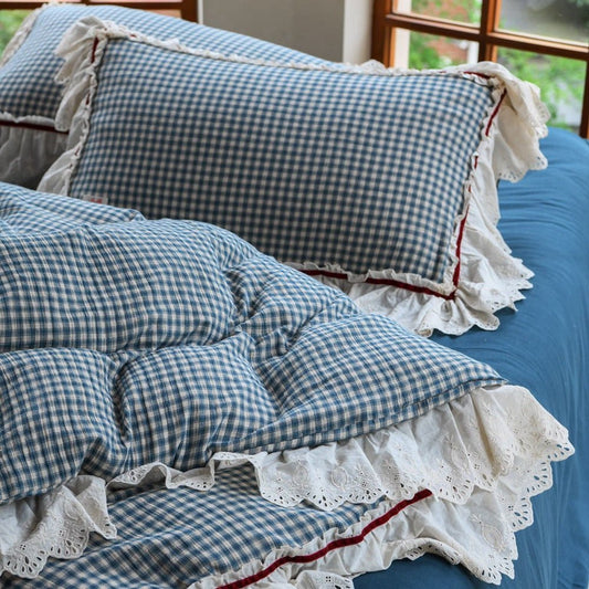 Linden Ruffle Trim Cotton Bedding Set - WhisperLinens