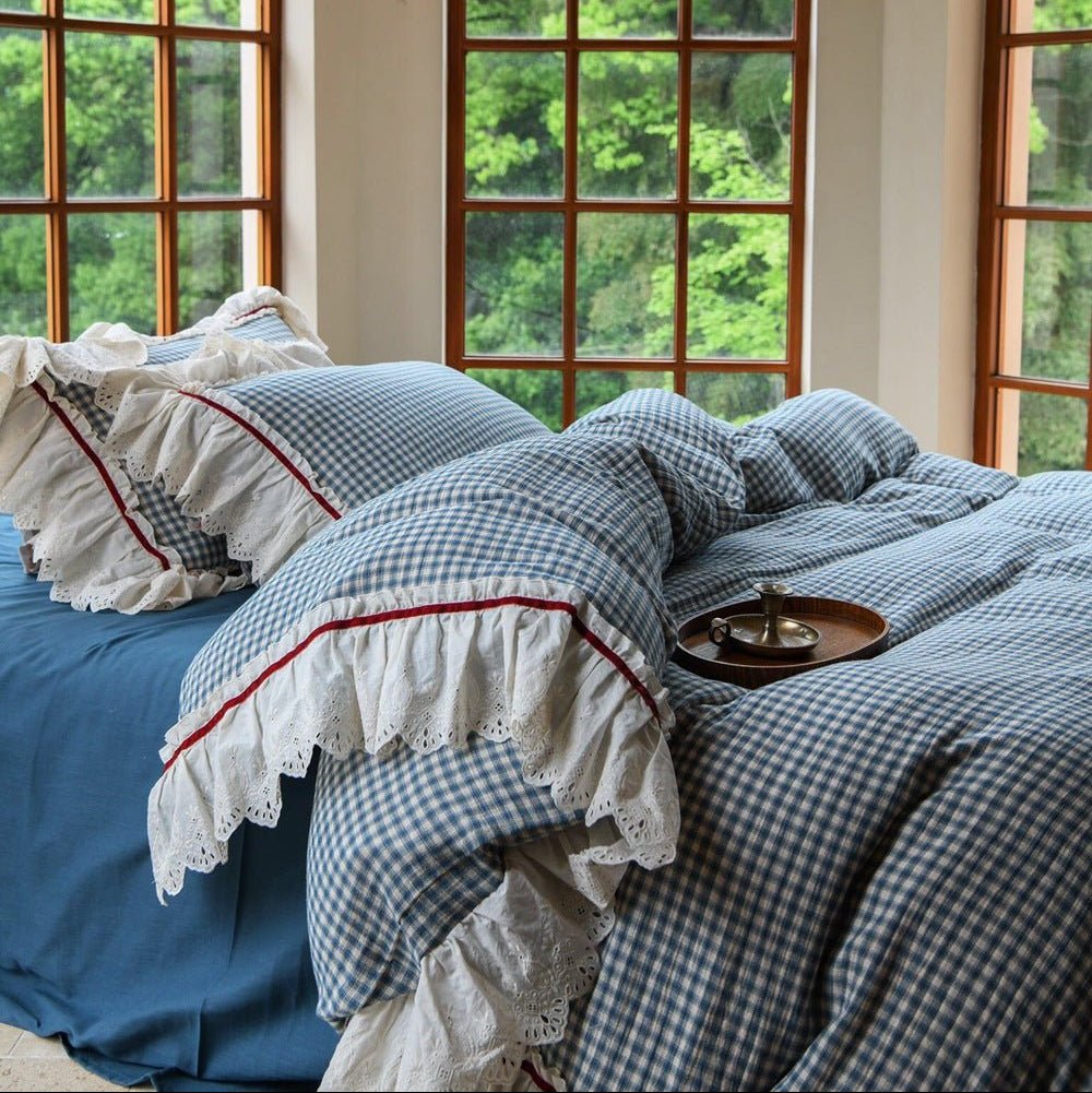 Linden Ruffle Trim Cotton Bedding Set - WhisperLinens