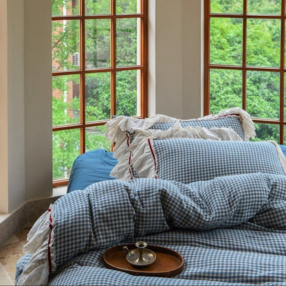 Linden Ruffle Trim Cotton Bedding Set - WhisperLinens