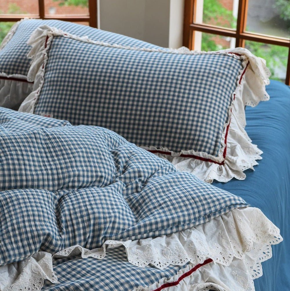 Linden Ruffle Trim Cotton Bedding Set - WhisperLinens
