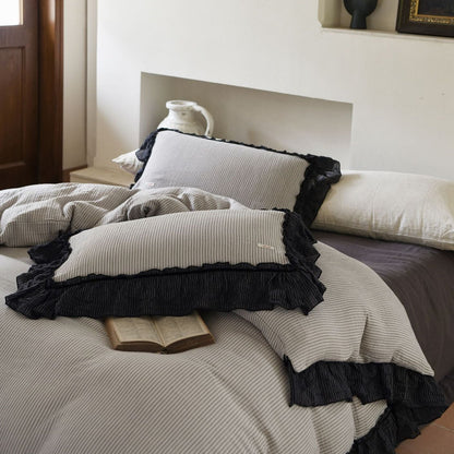 Linden Ruffle Trim Cotton Bedding Set - WhisperLinens