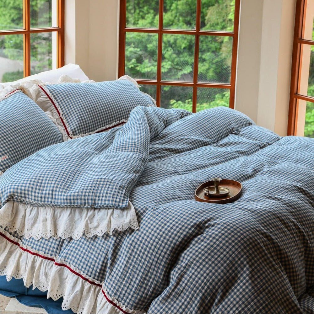 Linden Ruffle Trim Cotton Bedding Set - WhisperLinens