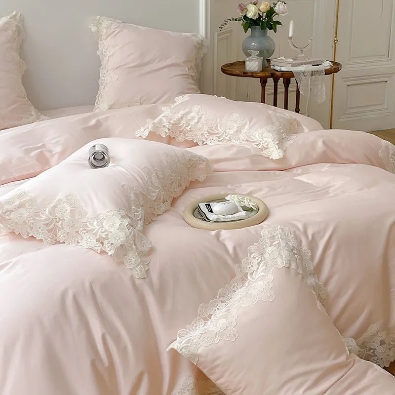 Luxe Lace Cotton Bedding Set - WhisperLinens